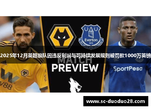 2025年12月英超狼队因违反利润与可持续发展规则被罚款1000万英镑